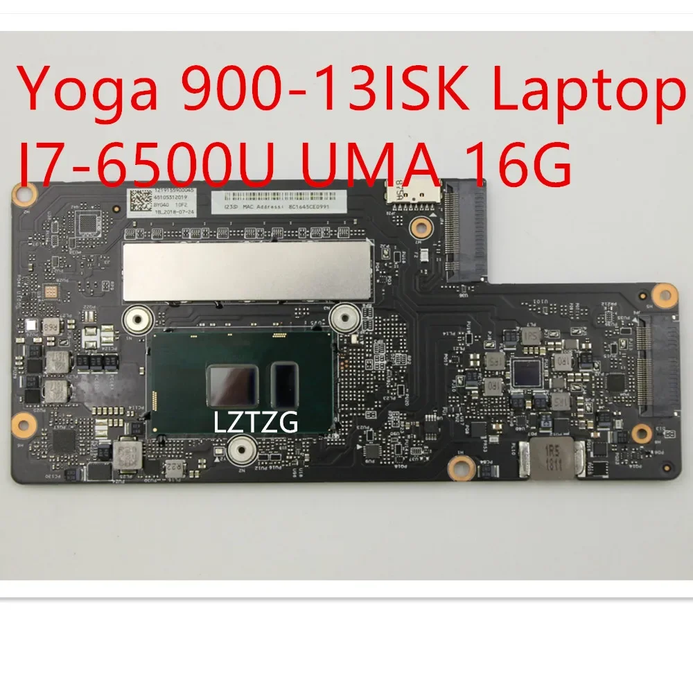 Motherboard For Lenovo ideapad Yoga 900-13ISK Laptop Mainboard I7-6500U UMA 16G 5B20K48454