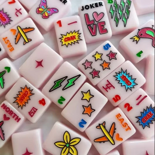 White Single-Layer Acrylic Mahjong Tiles Set American 160 Pieces Eco-Friendly Durable Luxury Family Game Night Custom Design