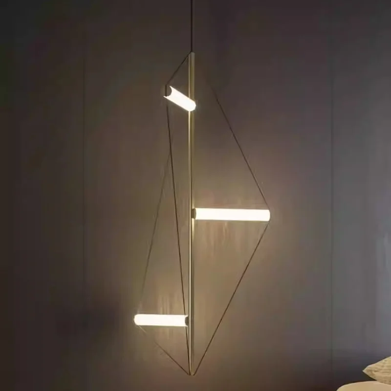 MZISOSOD Italian Designer Minimalist Geometric Lines Pendant Light for Modern Villa Living Room