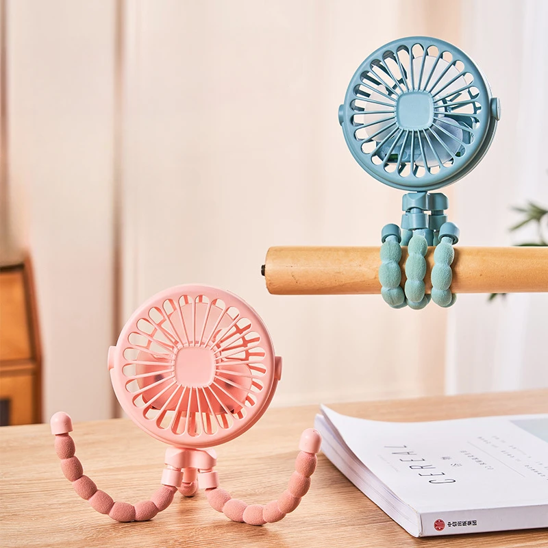 

Portable Small Stroller Fan with Flexible Tripod Clip USB Rechargeable Handheld Cooling Fan for Travel Car Seat Camping Bedroom