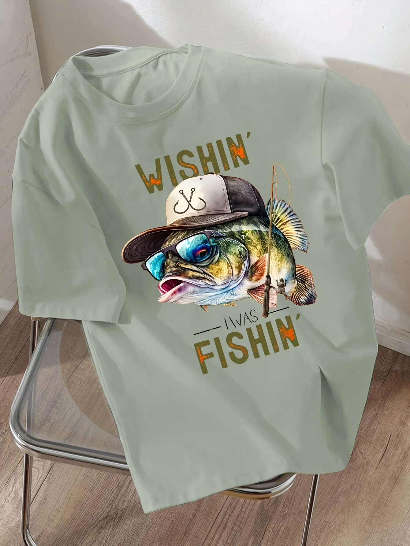 Boys Cool Street‑Style Koi‑Fish Graffiti Anime‑Letter Print Loose Summer Casual Short‑Sleeve T‑Shirt