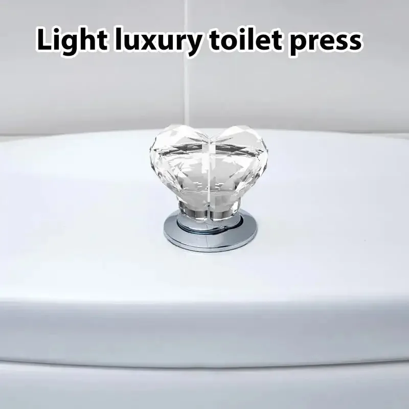 Heart Shape Toilet Flush Button Love Toilet Presser Bathroom Water Tank Buttons Push Switches Bathing Room Decor Nail Protector view 5