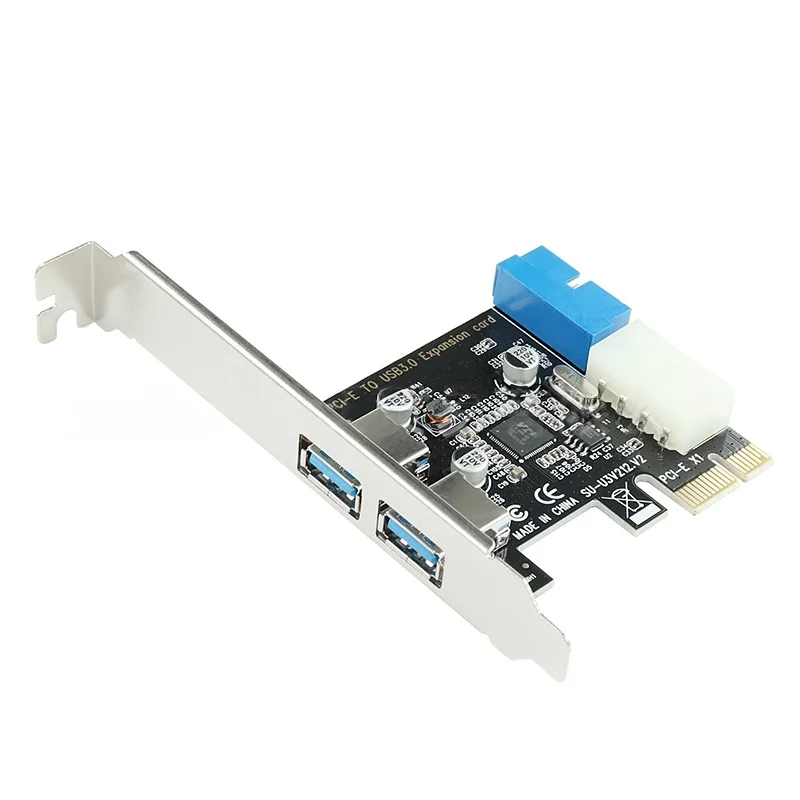 PCIE to USB Convert Card USB 3.0 to PCI-e X1 Expansion Card Front Panel Bracket 20Pin USB PCI-Express HUB Controller Rise for PC