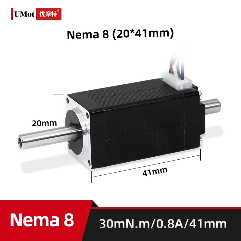 Nema 8 Micro Hybrid Hollow Shaft Stepper Motor With Current 0.8a 30mN.m Height 41mm