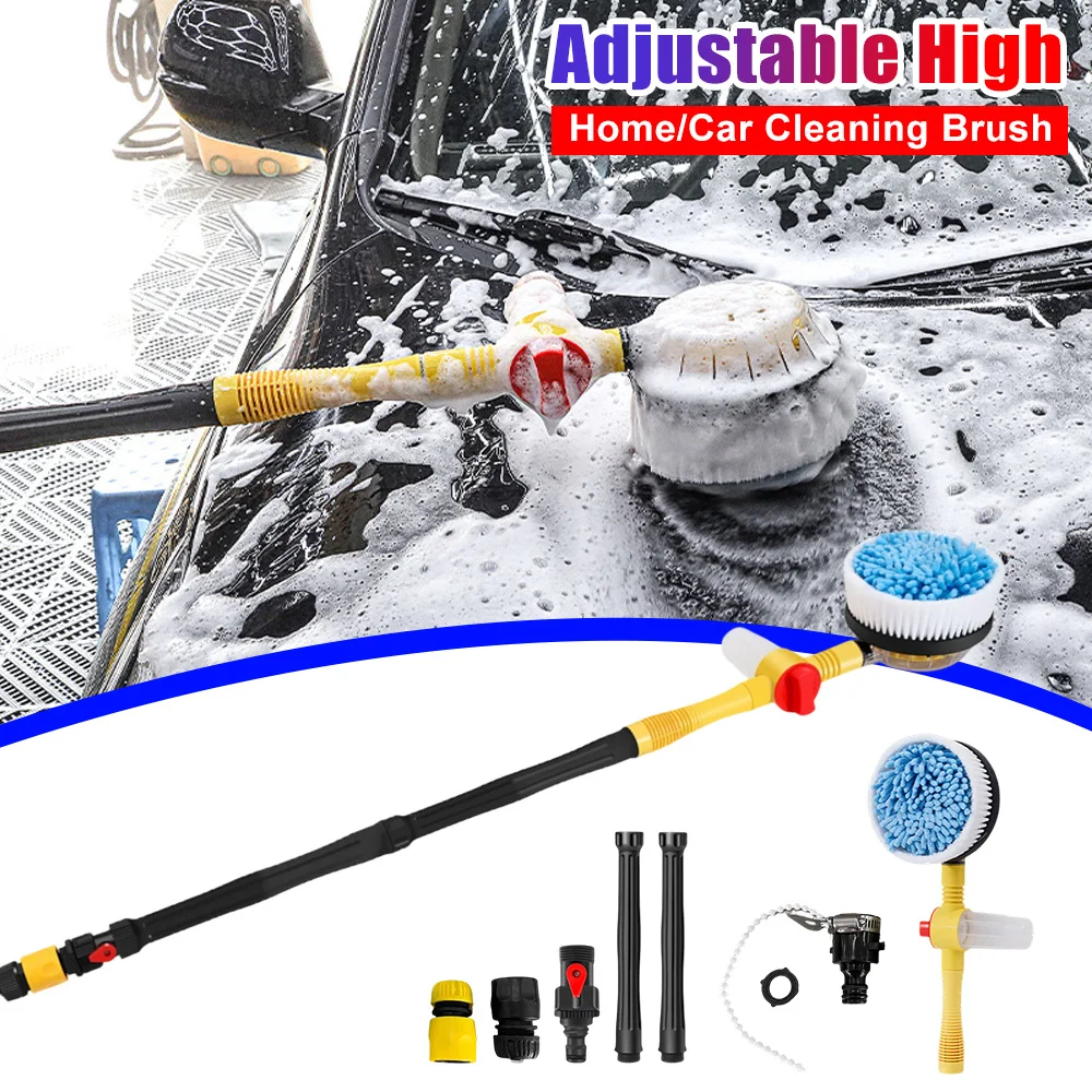 

Auto Rotating Car Wash Brush Kit 360° Spin Long Handle Pressure Washer Mop with Hose Nozzle for Cars RV Truck Yard Garden mop
