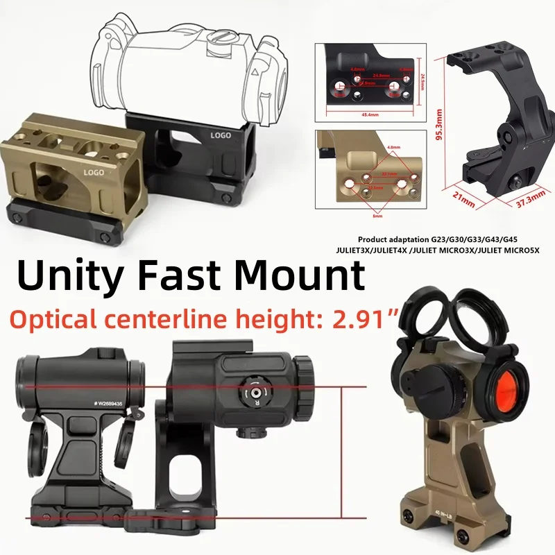 التكتيكية 2.91 "UN * TY FAST G-B * S Hy-d * a جبل رافعة الارتفاع البصري يتصاعد الناهض نطاق T01 T02 ريد دوت البصر PE-Q15 الناهض جبل