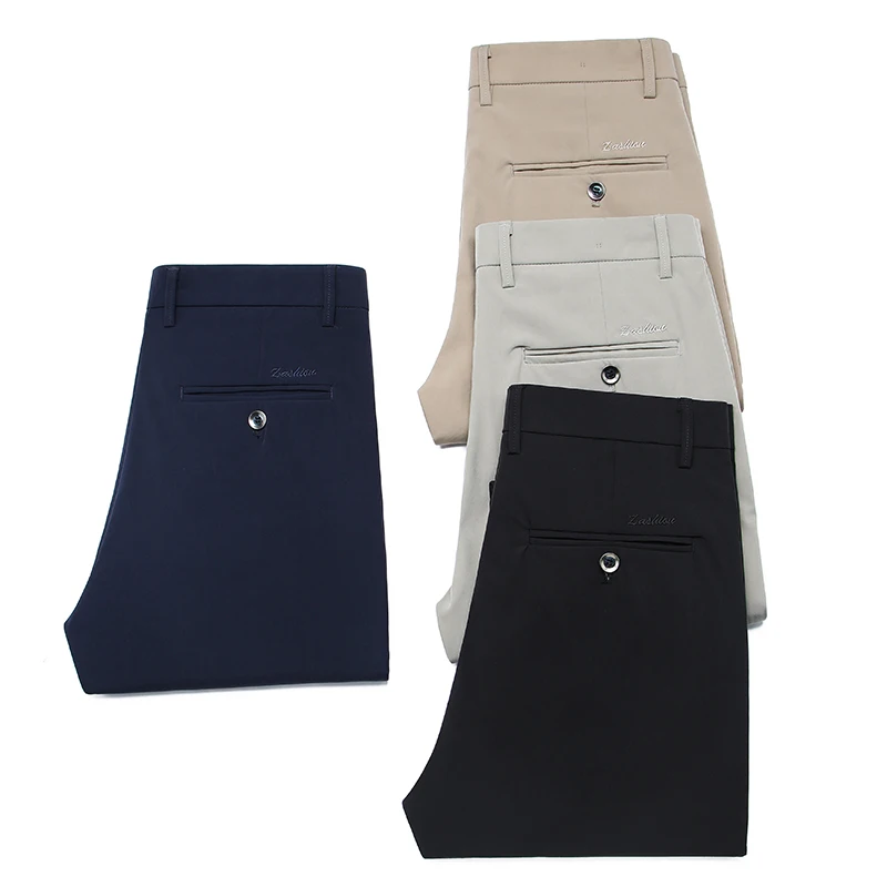 2025 autumn new style Male Pants Stretch Smart Casual Men\'s Trousers Office Quick Dry Suit Pant Korean Straight Pants