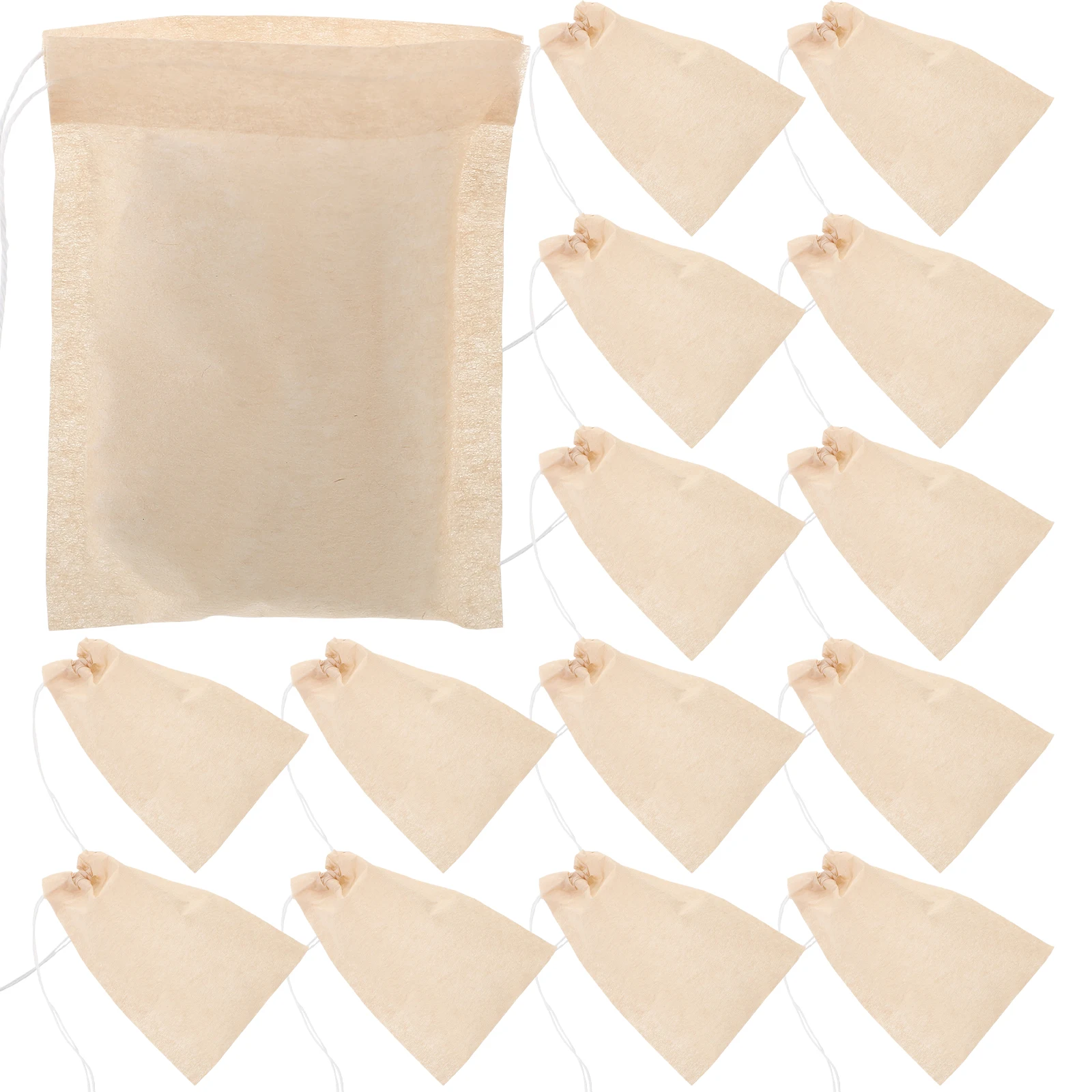 

100pcs Filter Paper Bag 6x8 Tea Pouches Disposable Drawstring Loose Leaf Strainer Brewing Empty Filters Tea Infuser Paper Bags