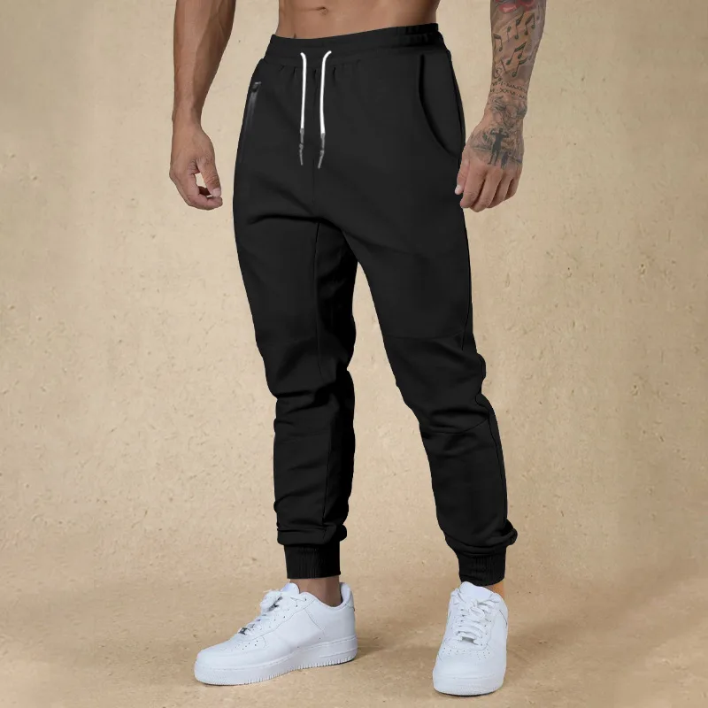 

Men's Long Summer Solid Color Breathable Trousers Male Casual Training Comfortable Elastic Waist Casual Pants Harajuku Trous