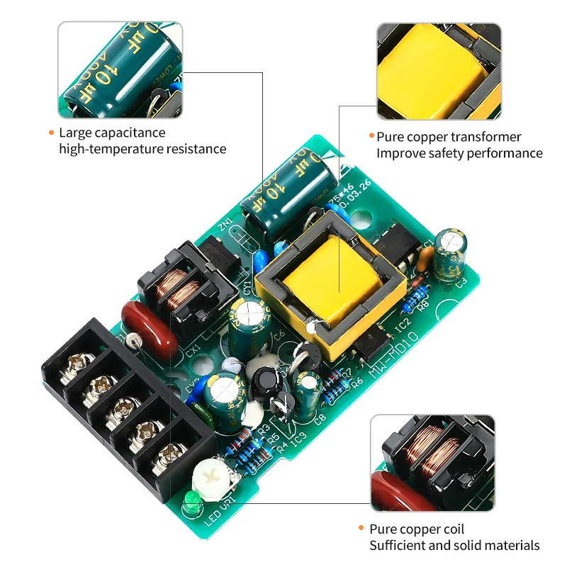 MZMW MS10 MS20 Series Switching Power Supply 10W 20W 5V 12V 24V 36V 48v Mini Size AC-DC Single Output MS-10-12 MS-20-24 MS-20-36