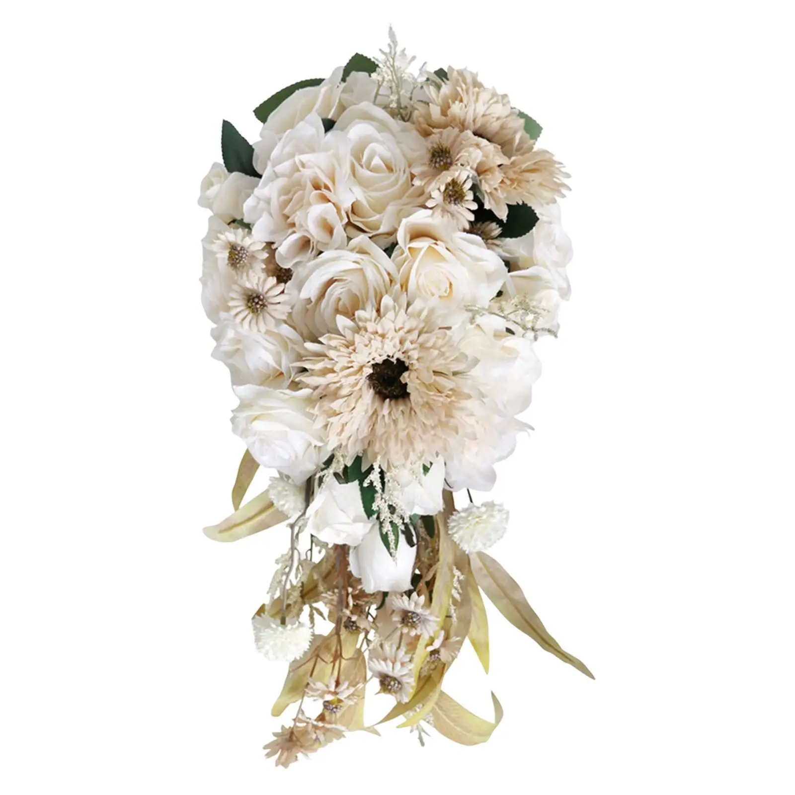 

Romantic Bridal Bouquets Rose, Sunflowers, Daisy 23Cmx45cm Artificial Flowers for Wedding Church Anniversary Party Decorations
