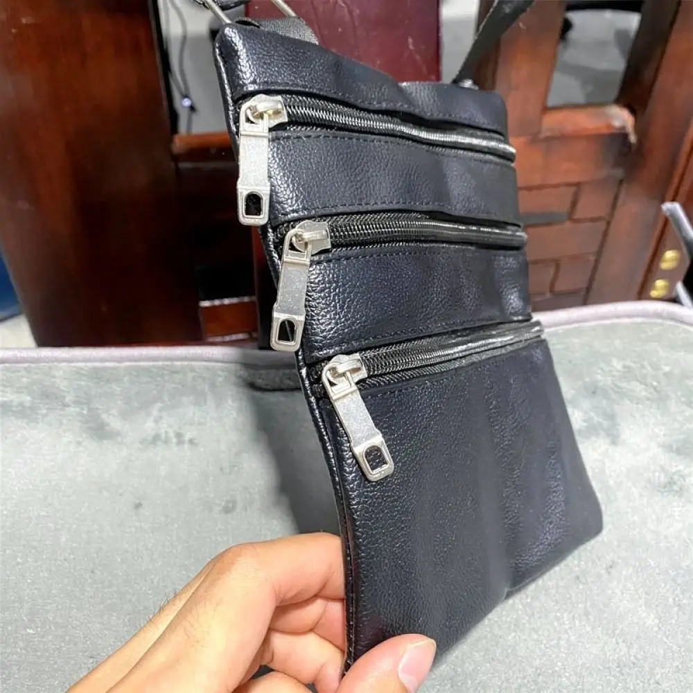 Mens Shoulder Bag Versatile Phone Wallet Compact Crossbody Pouch Durable Street Fashion Organizer For Daily Commuting
