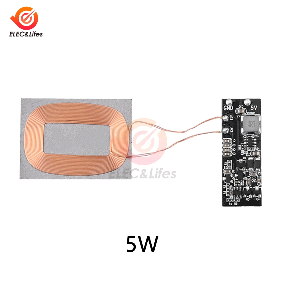 5V 600mA/1A Wireless Power Supply Module Wireless Charger Module Transmitter Receiver Terminal Circuit Board Module for Phone