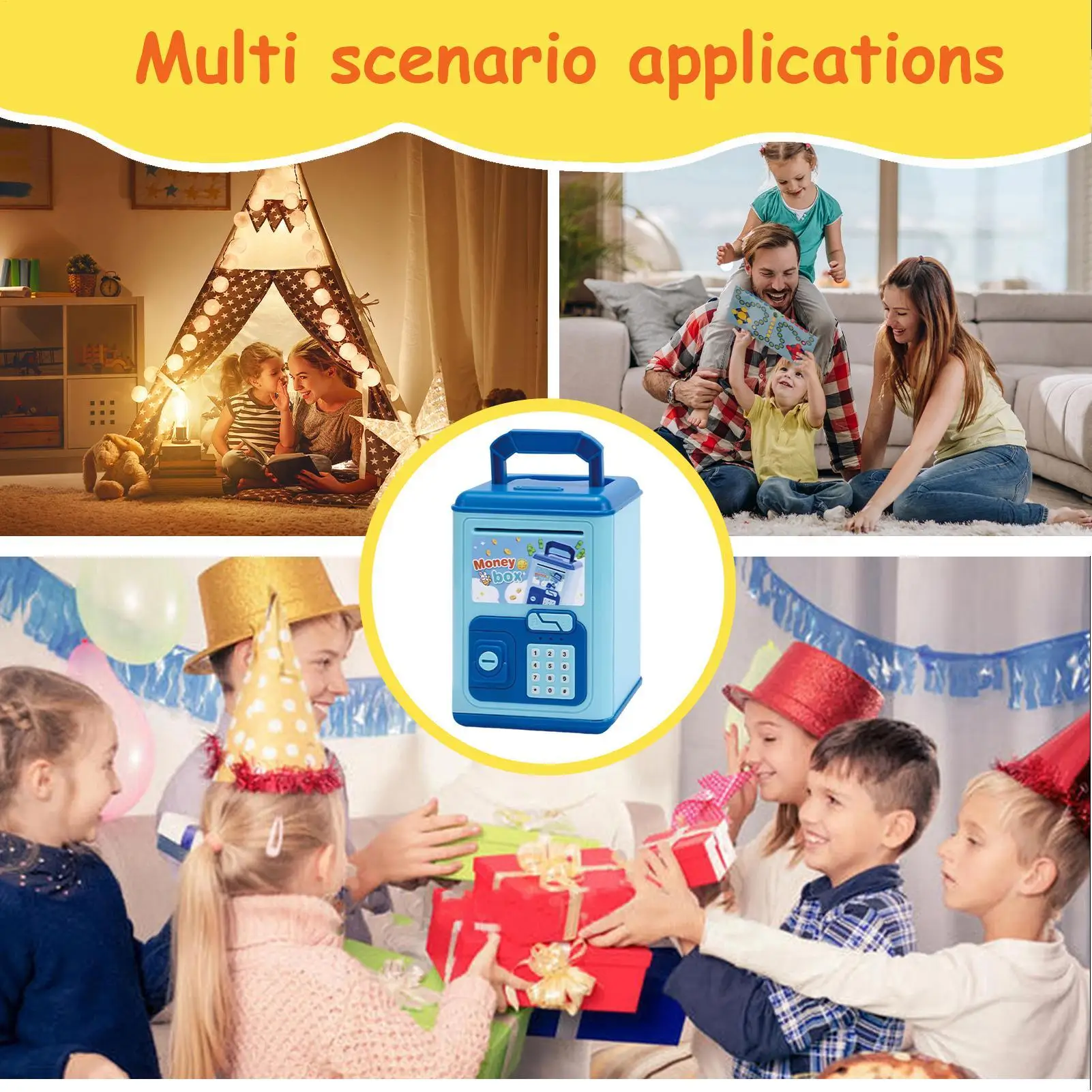 Banque d'argent pour enfants, étui de changement électronique, banque d'argent musicale amusante pour enfants de 5 à 10 ans, étudiants, noël, anniversaire, pâques