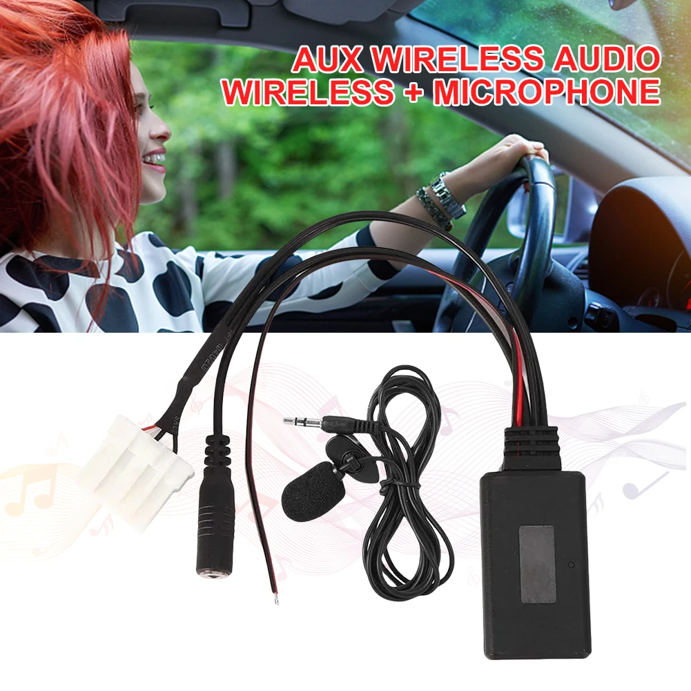 Car Bluetooth-Compatible AUX Adapter Bluetooth-Compatible with Microphone AUX Adapter Cable for Mazda RX8 MX5 2 3 5 6