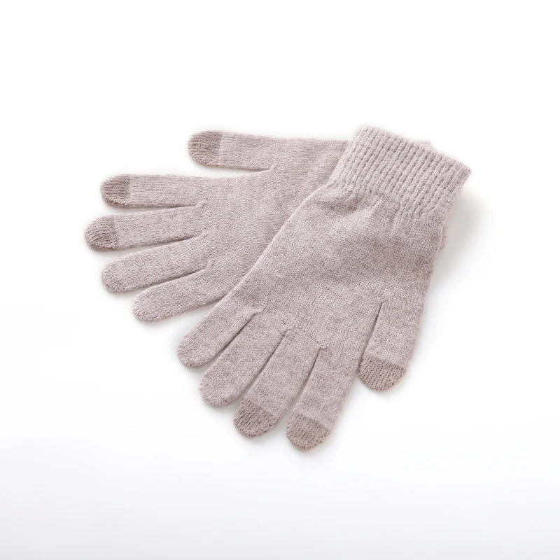 Autumn Winter Gloves Women High Quality 100% Merino Wool Knit Soft Warm Touch Screen Mittens Stretch Solid Full Finger Guantes