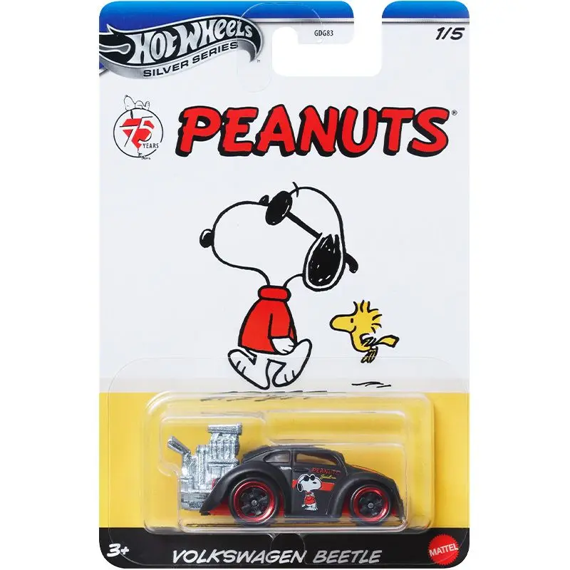 1/64 Hot Wheels Car Model Snoopy PEANUTS Series Honda CR-X Volkswagen Collection Alloy Cars Model Ornament Boy Birthday Toy Gift