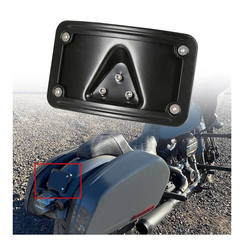 

Motorcycle Curved Laydown License Plate Mount Bracket For Softail 3Hole Mount License Plate Holder Rack Parts Accessories