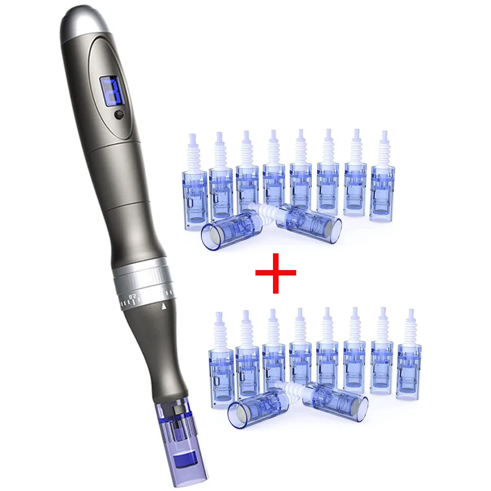 Stylo derma électrique professionnel sans fil, kit de soins de la peau Dermapen, thérapie Microneedle, système roulant, machine de beauté domestique