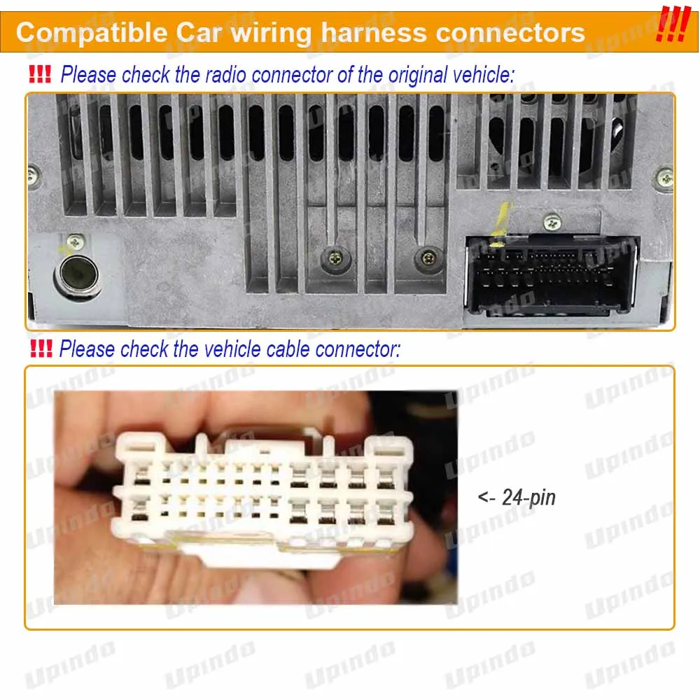 Car Radio Cable CD Player Power Wiring Harness Android Connector for Hyundai Accent Azera H-100 H350 KIA Carnival Sedona Cerato