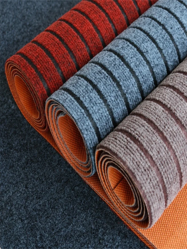 Home Use Cutable Anti-Slip Door Mat Kitchen Absorbent Oil Dirt Resistant Carpet Large Area Floor Mat Natural Rubber Striped P...