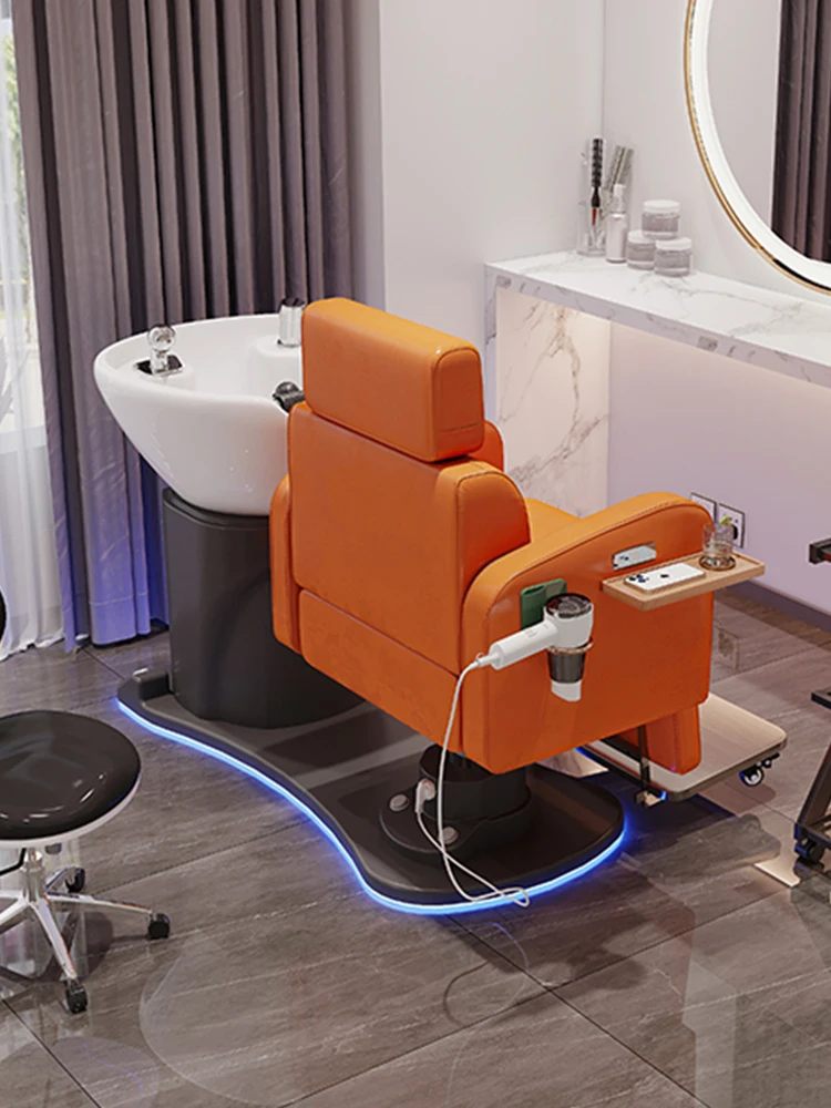 Hairdressing Chair for Hair Salon Beauty High-End Electric down Scalp Care Chair Electric Shampoo Chair