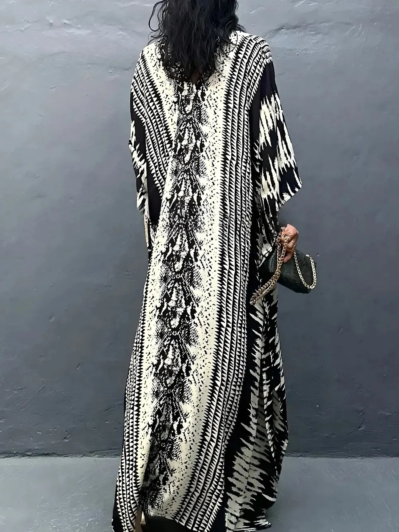MAKABO Kaftan Dresses for Women, V Neck Moo Moos Colorful Print Cover Ups Caftan Beach Dresses for Swimwear