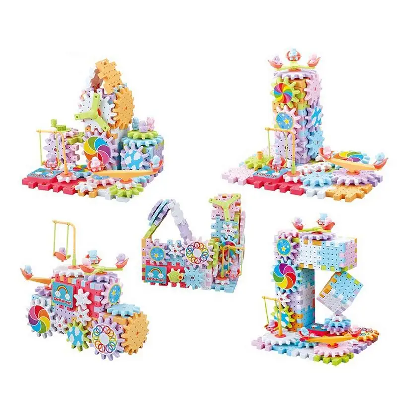 Elektrische Getriebe 3D Puzzle Modell Gebäude Kits Rotierenden Getriebe Baustein Spielzeug Montessori Ziegel Blöcke Pädagogisches Spielzeug Kinder Geschenk