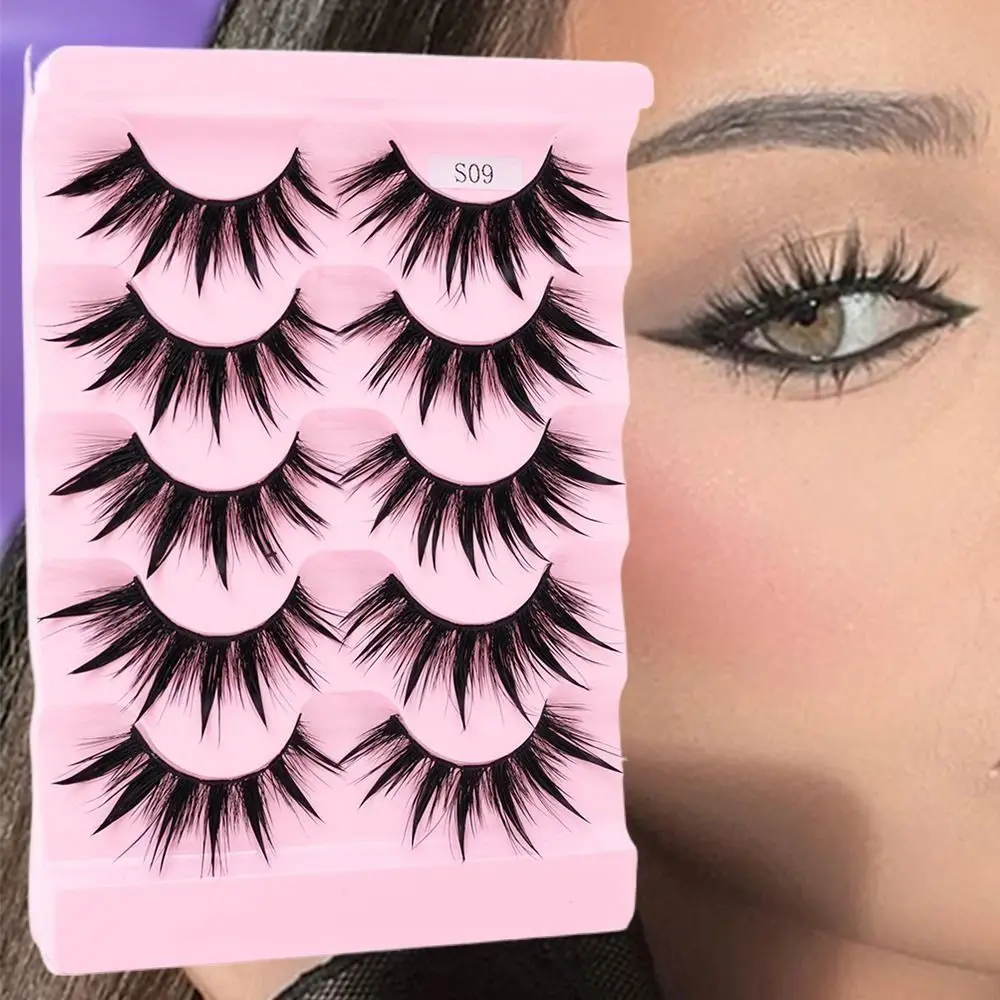 Wispy Fluffy False Eyelashes Thick Long Handmade Craft Thai Wet Eyelashes Soft Band Reusable Eye Makeup Tools Eyelash Extension