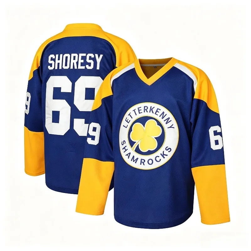 Unisex Shamrocks Hockey Fan Jersey 3D Printed Shoresy 69 Graphic Breathable Long Sleeve Family Matching Top Adults Kids