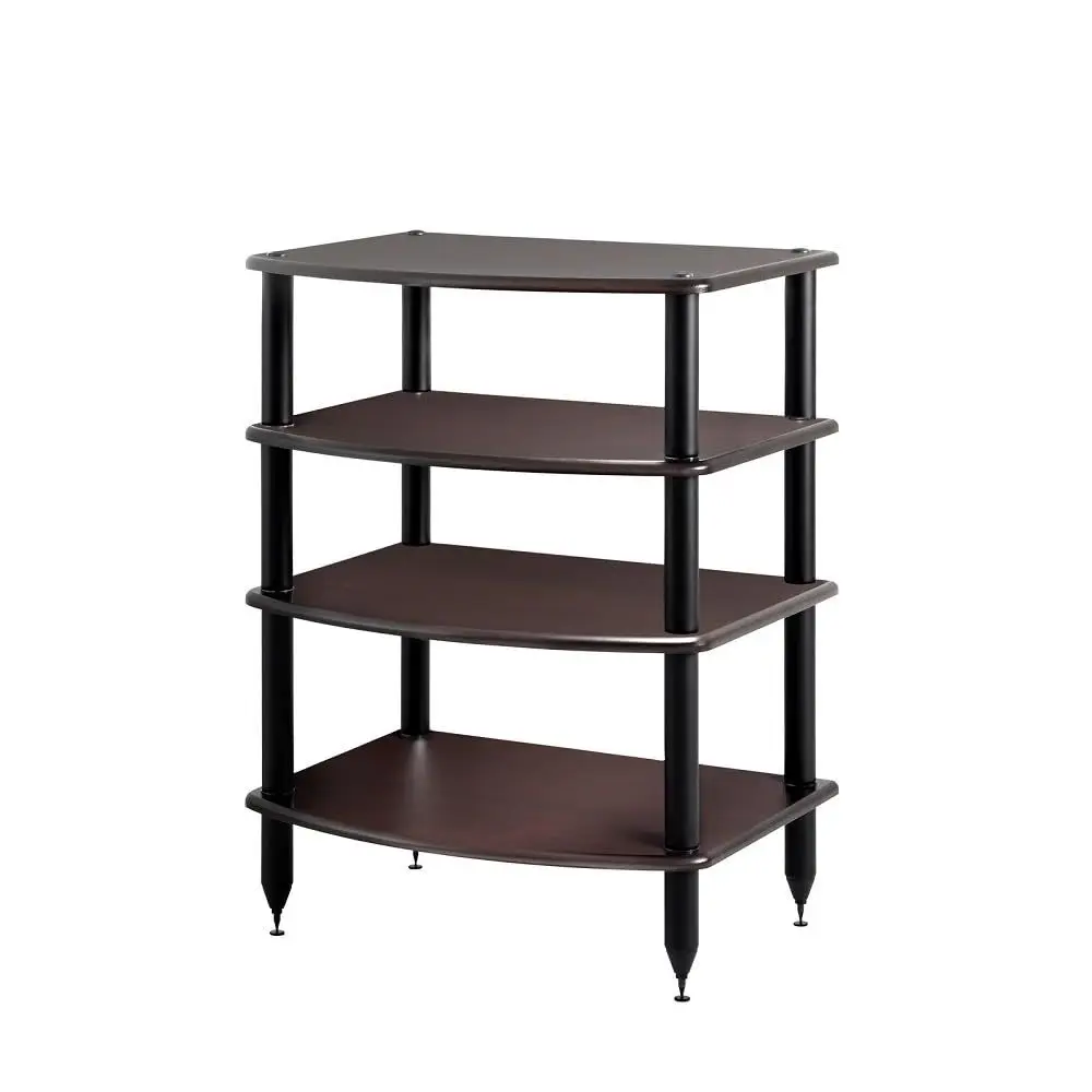 Audio Vulcan Four Shelf Audio Rack, Media Stand, and Components Cabinet 4 Shelf Espresso