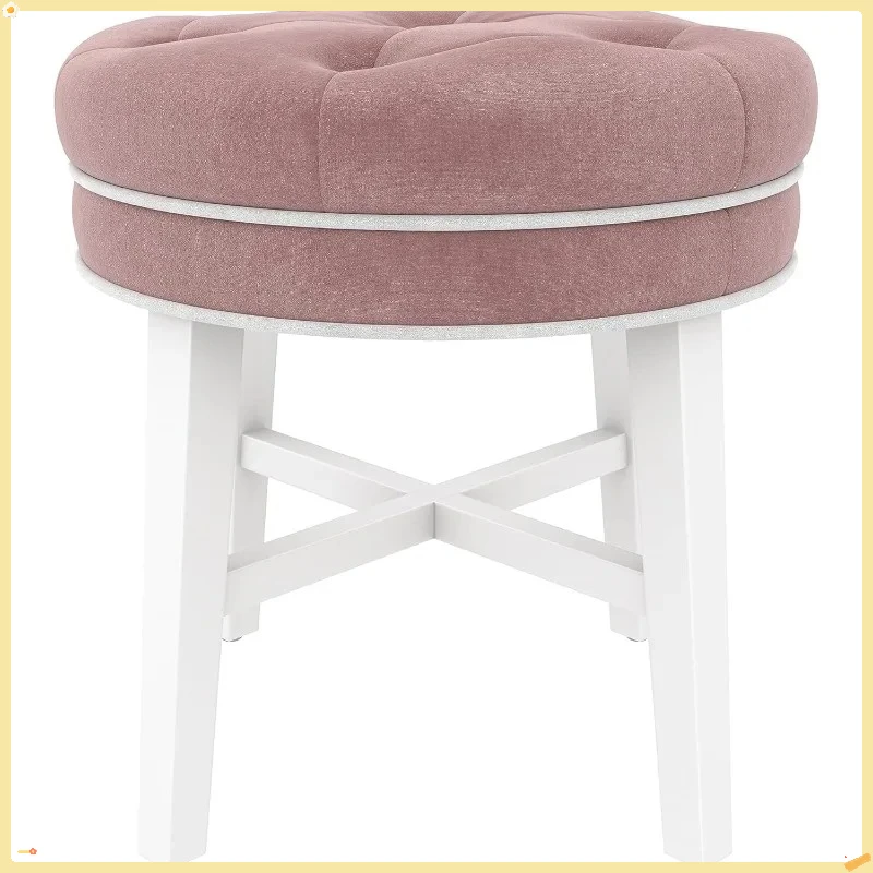 مقعد وردي مستدير بدون ظهر للنساء، ديكور غرفة المكياج والحمام