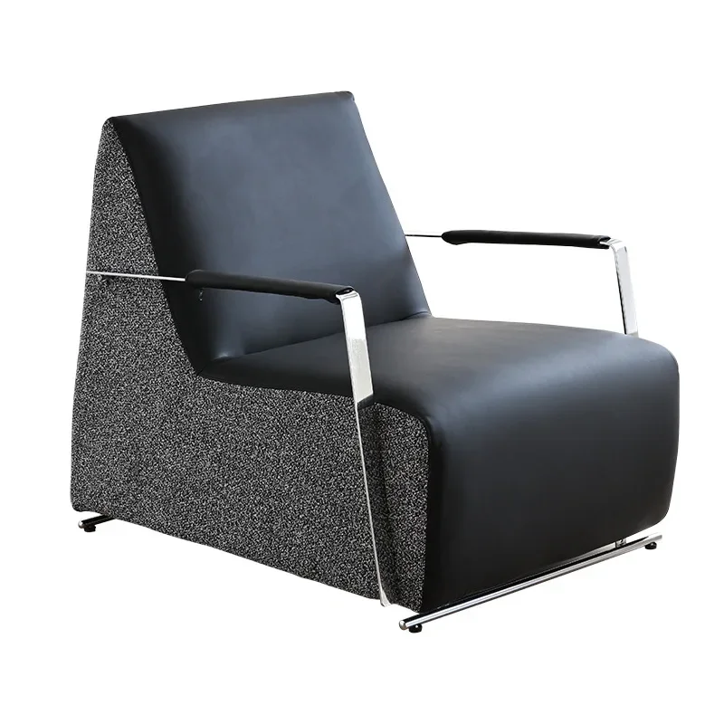 

Light luxury Italian leisure chair sedentary comfortable stainless steel art