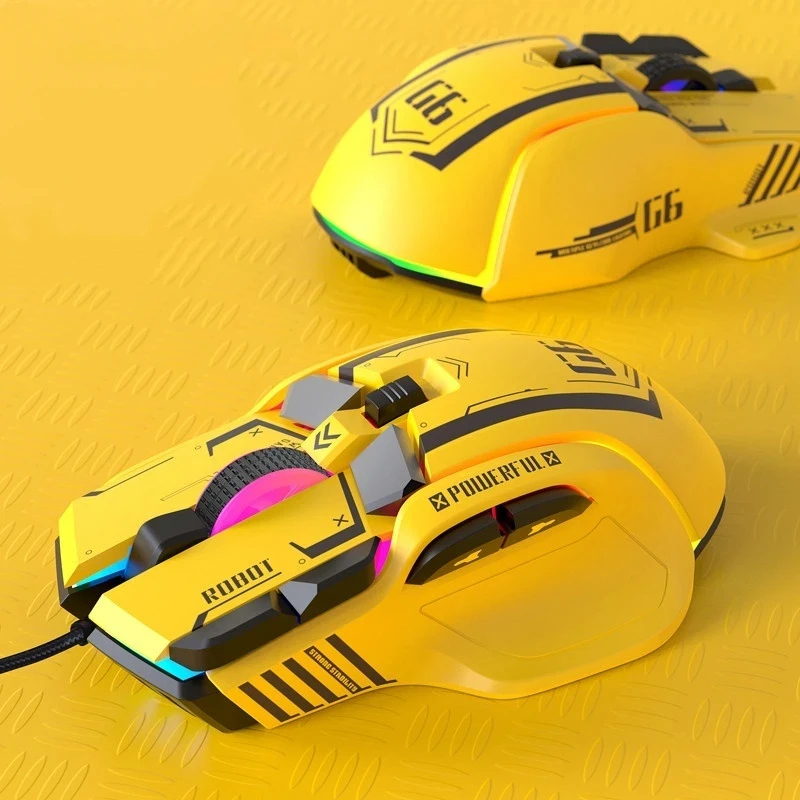 Wired Mecha Style Gaming Mouse Macro Programmable Multi Buttons Large Ergonomic Mice For Big Hands Male Esports Gamers Pc Gaming