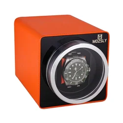 Mechanical Watch Winders Battery Operated Automatic Watch Winder Box Rotating Japanese Motor Leather Orange Watchs Storage Boxes