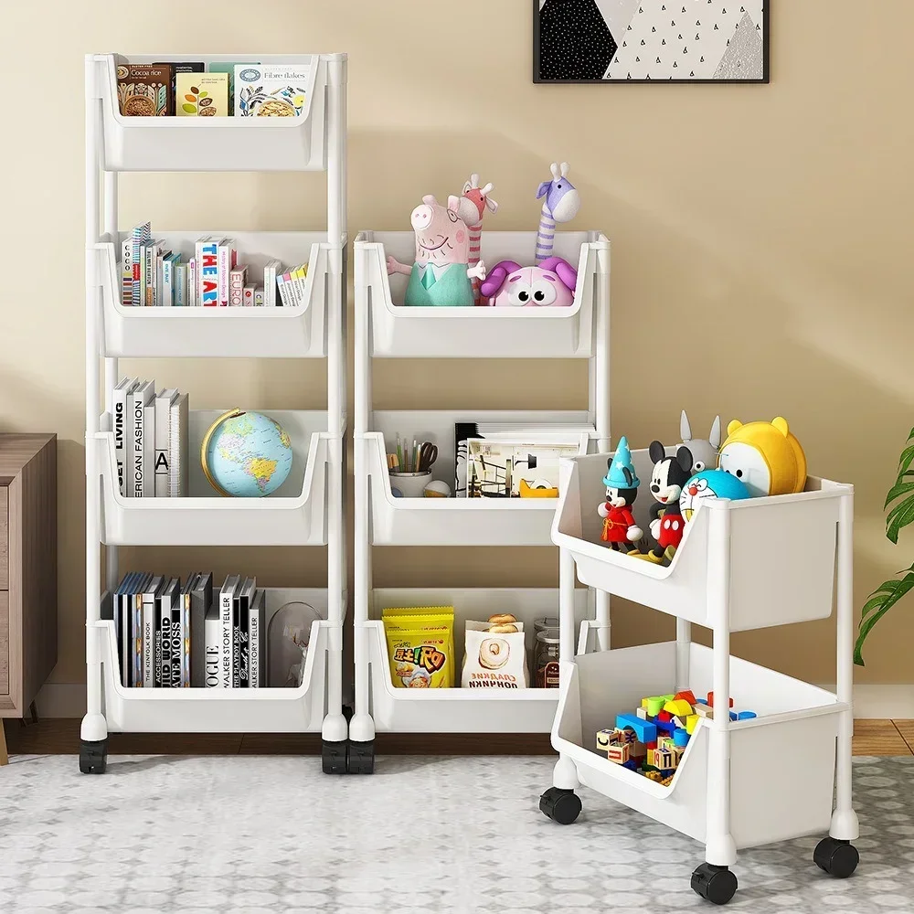 Small Cart Storage Rack Floor To Ceiling Mobile Vegetable Racks Multifunctional Storage Rack Organizing And Storing Bookshelves