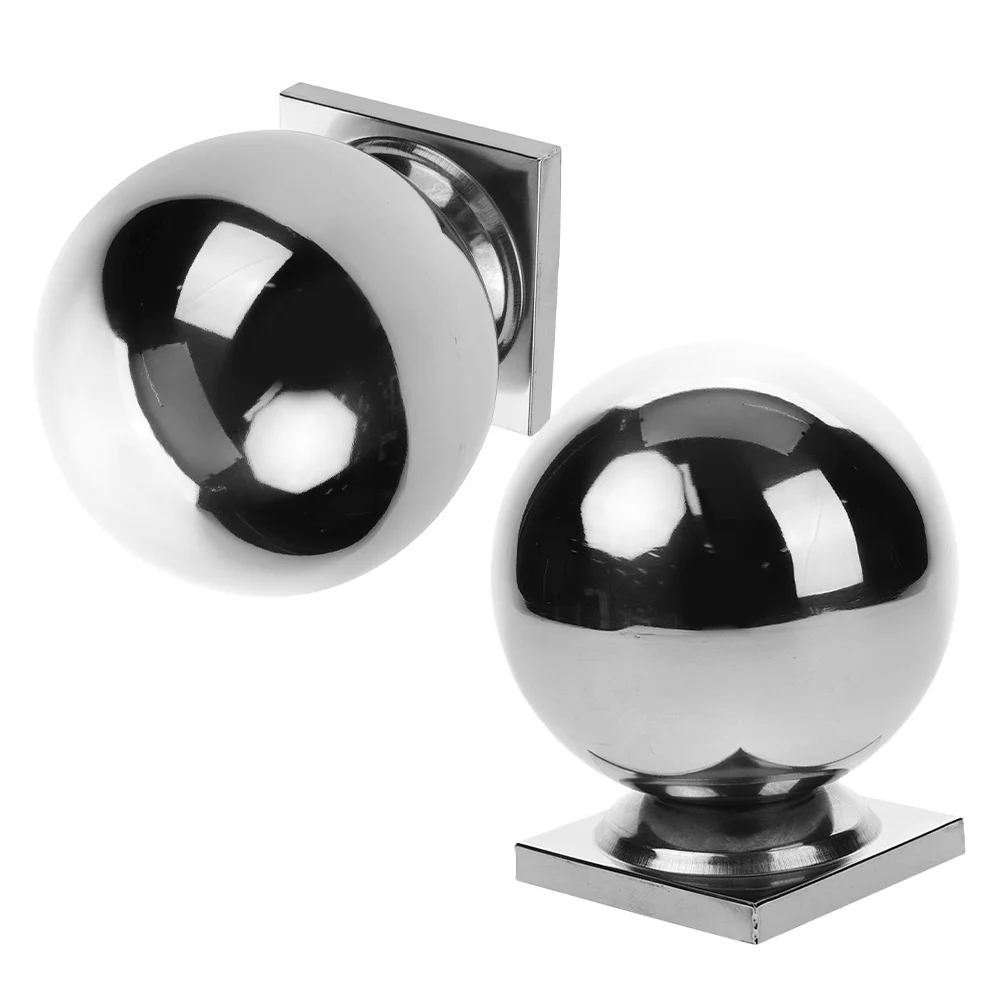

2pcs Stainless Steel Ball Fence Post Cap Decorative Dome Top For Gate Railing Decking Architectural Sphere Ornament