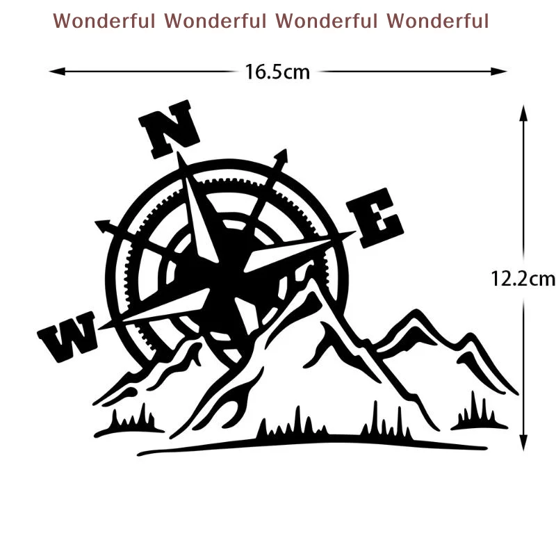 4X4 Jungle Compass Stickers for Cars Trucks Motorcycles Adventure Series Waterproof Outdoor Exploration Decal Accessory
