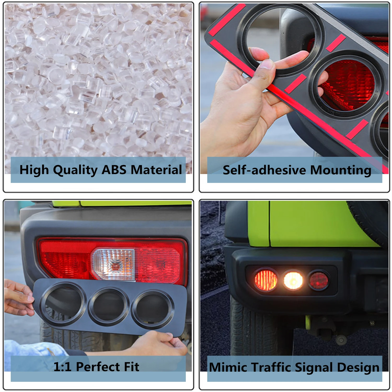 5PCS Car Rear Tail Light Lamp Decoration Rear Bumper Panel Guard Cover for Suzuki Jimny JB74 2019-2025 Auto Exterior Accessories