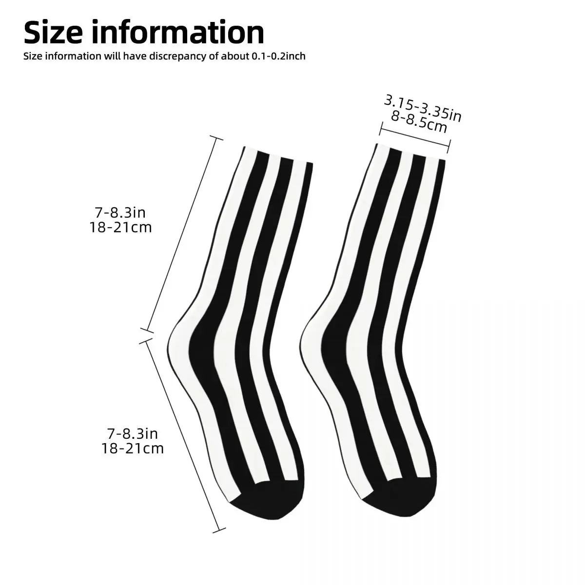 Vertical Stripes Black And White Stripe Socks Male Mens Women Winter Stockings Harajuku