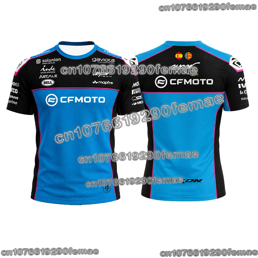 

Футболка для фанатов мотоциклов CFmoto Aspar Racing Team 2026, удобная спортивная повседневная футболка с короткими рукавами для мужчин и женщин-райдеров