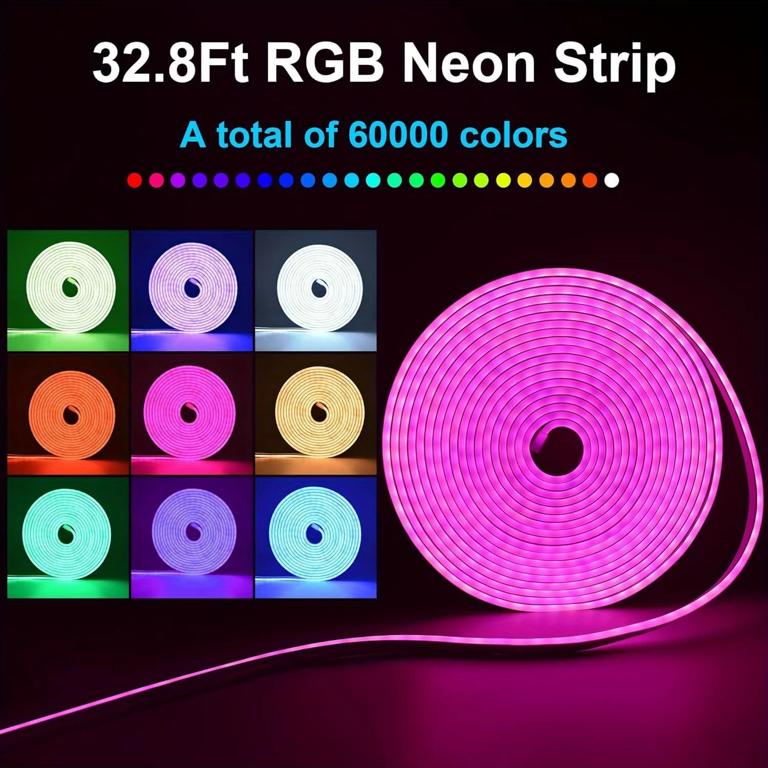 1-5M RGB Neon LED Strip Lights Tuya App Control 16Colors Dimmable DIY Waterproof Flexible Ribbon Tape Neon Lights for Room Deco