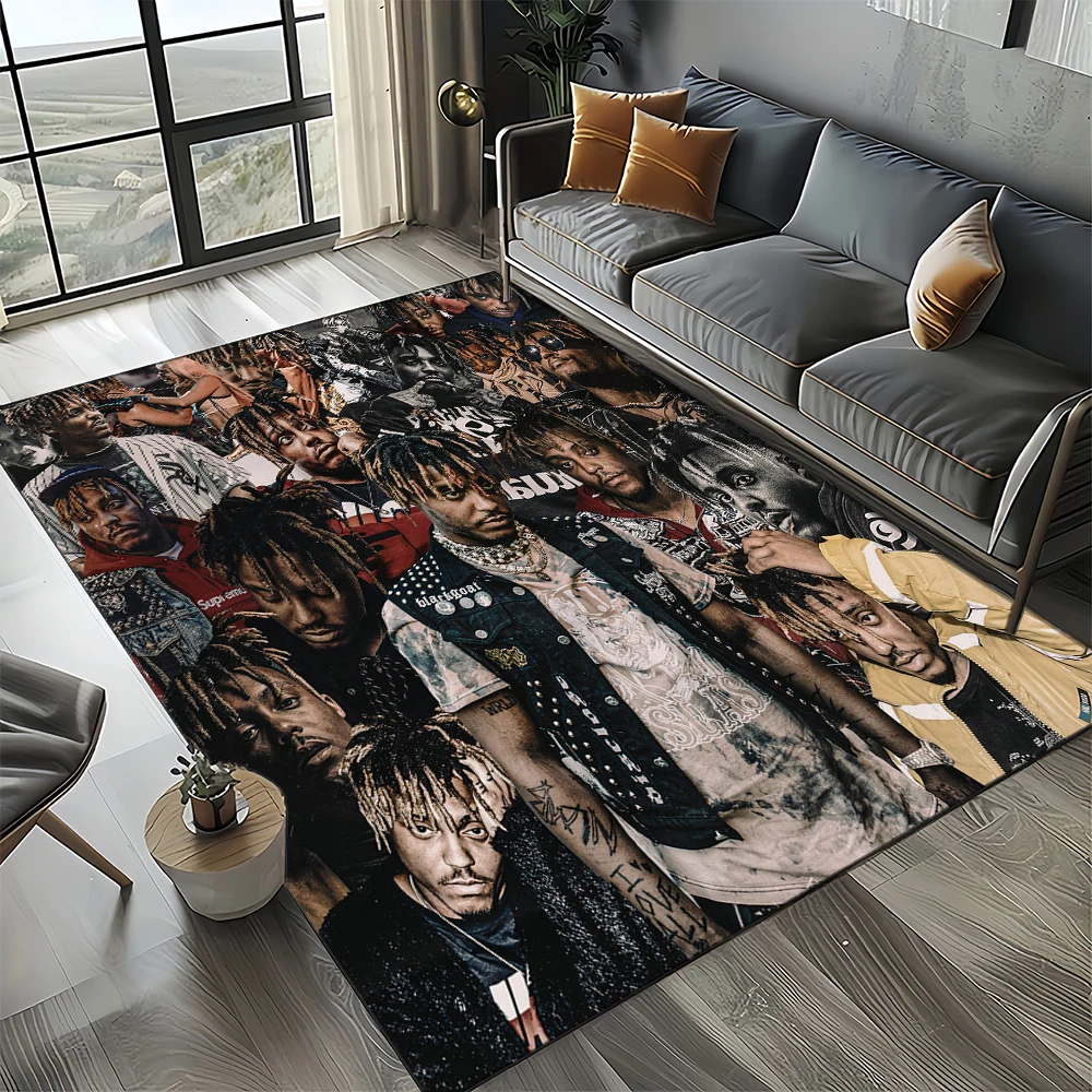 2025 New Style Juice WRLD 999 Legend Rapper Carpet Rug for Living Room Bedroom Home Sofa Decoration,Kids Play Non-slip Floor Mat