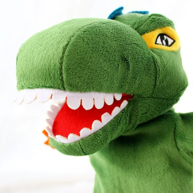 Cartoon Dinosaur Plush Soft Hand Puppet Parent Child Interaction Storytelling Puppet Kids Pretend Playing Toy Gift