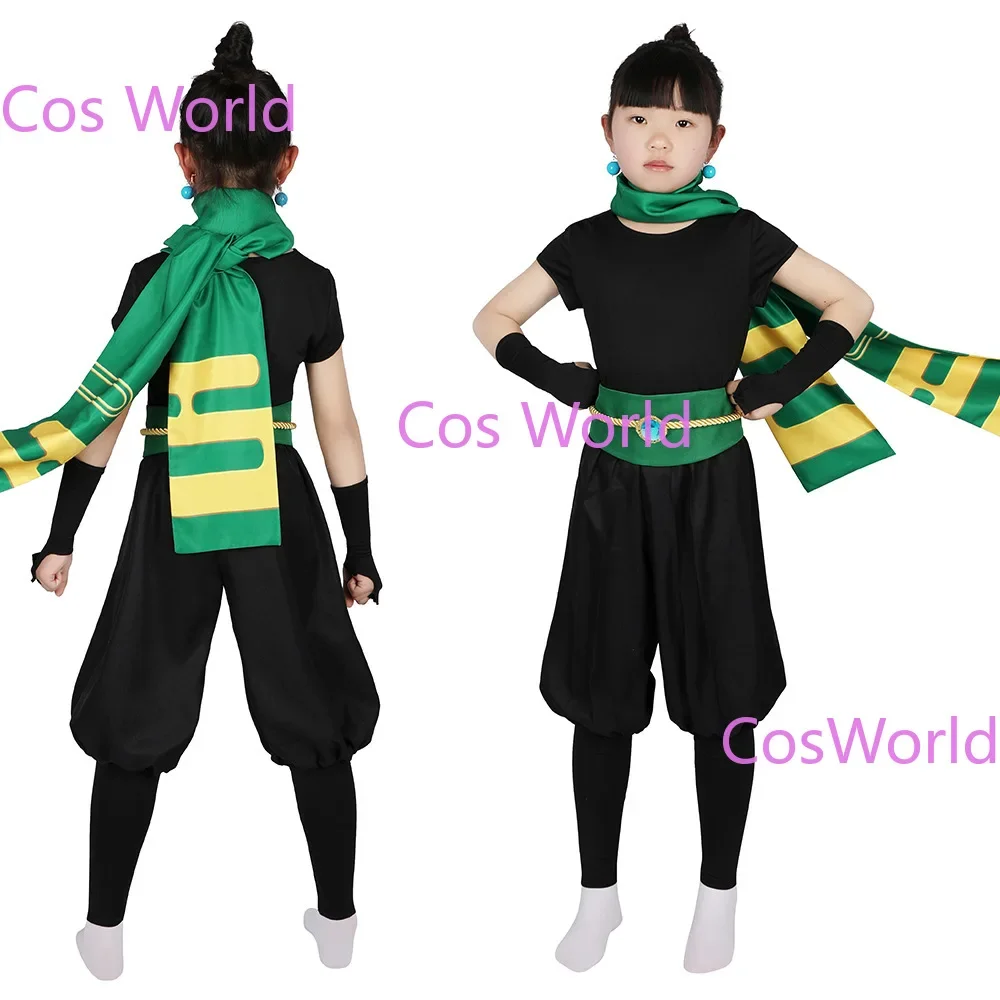 Princess Peach Toadstool  Cosplay Costume Ninja Black Uniform Green Scarf Gloves Earrings Belts Anime Halloween Party Adult Kid