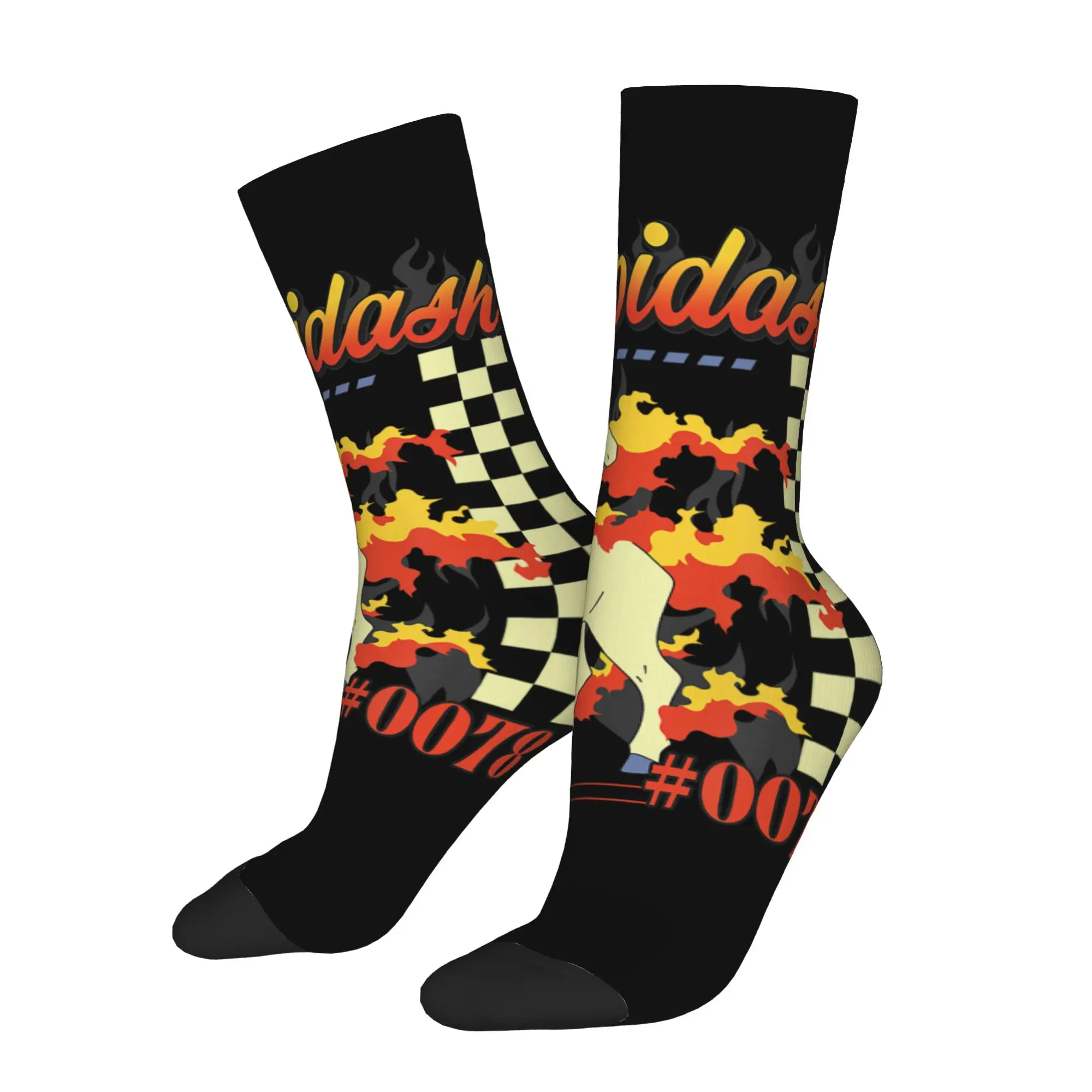 

Bandai sports socks Pokemon Rapidash Pokedex Entry Cool Pose Retro Hip Hop Novelty Seamless Crew Crazy Sock