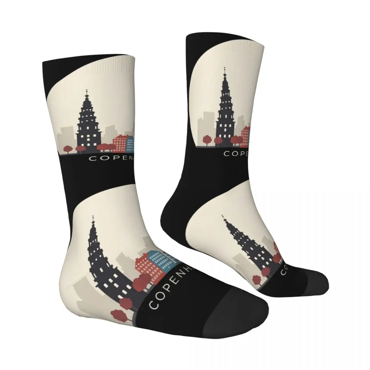 جميع المواسم كوبنهاغن السفر أيقونة الجوارب Harajuku طاقم الجوارب امتصاص العرق جوارب للرجال النساء هدايا عيد الميلاد