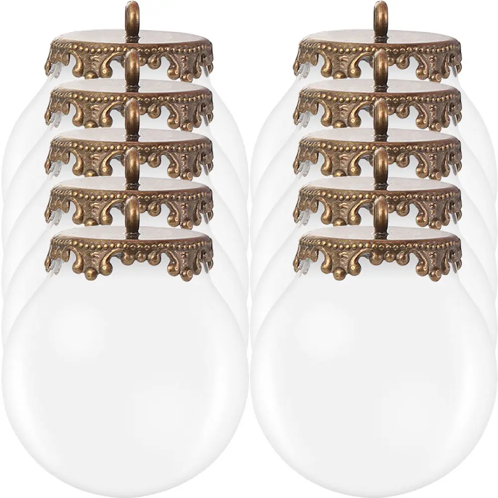 

10Sets DIY Glass Cabochons Charms Jewelry Pendant Accessories Mini Ball Ornaments for Craft Lovers Fillable Christmas Tree