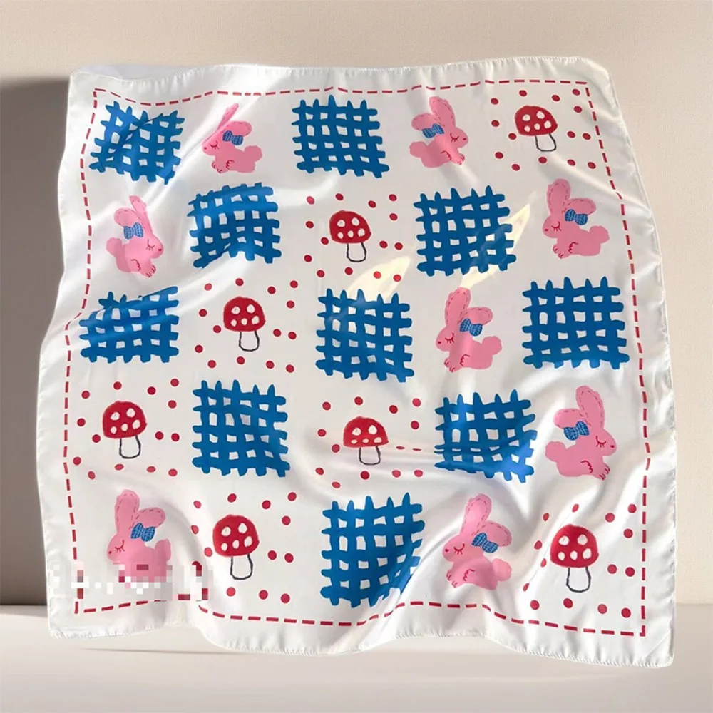 

Simple Printed Flower Print Scarf Cat Animals Leopard Print Silk Scarf Spicy Girls Daisy Punk Bandana Women