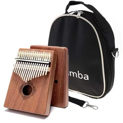 Kalimba 17 Teclas Polegar Piano Alta Qualidade Madeira Mogno Mbira Corpo Afircan Sanza Com Kalimba Bag Caixa De Música Criativa Finger Piano